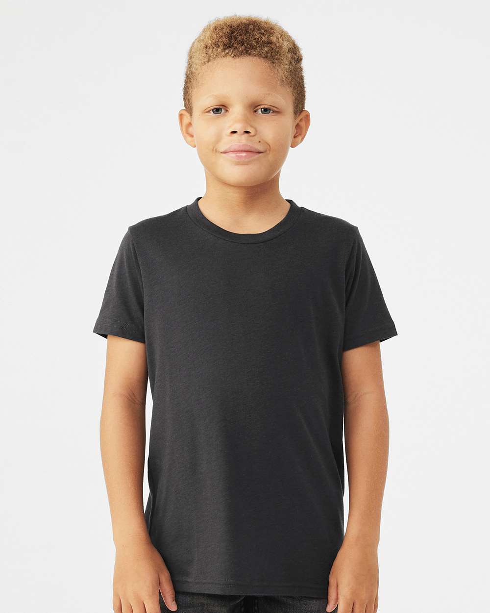 Youth Triblend Tee - OnModelFront - B13906593 - Solid Dark Grey Triblend