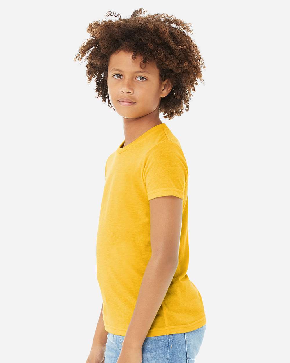 Youth Triblend Tee - OnModelSide - B13906173 - Yellow Gold Triblend