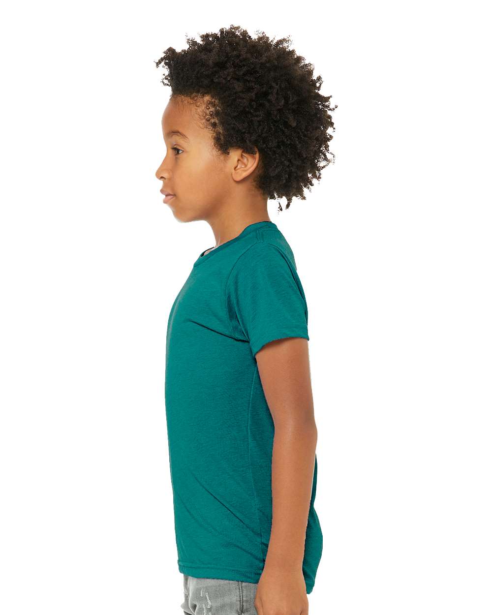 Youth Triblend Tee - OnModelSide - B13906423 - Teal Triblend