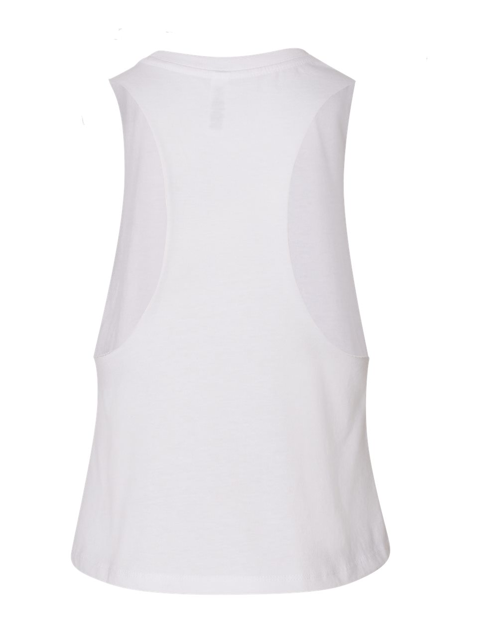Women's Racerback Crop Tank - Back - B19206013 - Solid White Blend