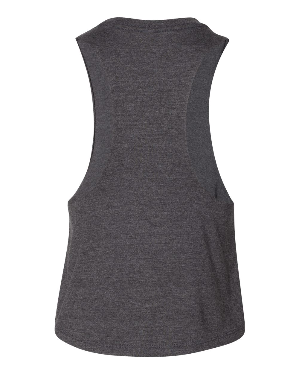 Women's Racerback Crop Tank - Back - B19206093 - Dark Grey Heather