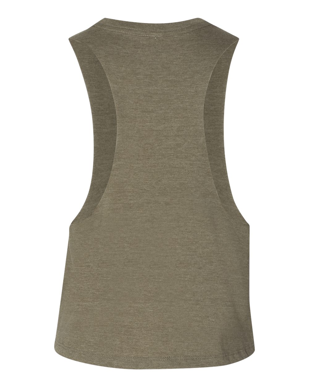 Women's Racerback Crop Tank - Back - B19206613 - Heather Olive