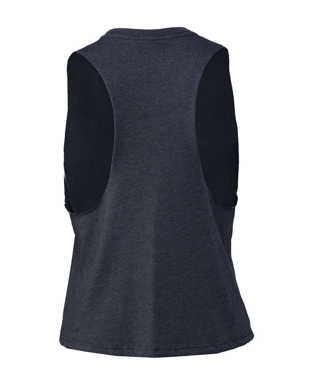 Women's Racerback Crop Tank - Back - B19206653 - Heather Navy