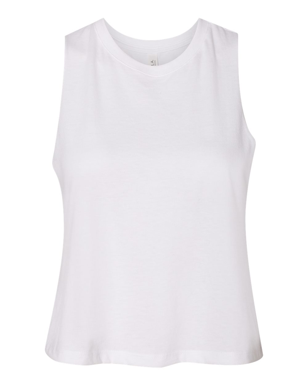 Women's Racerback Crop Tank - Front - B19206013 - Solid White Blend