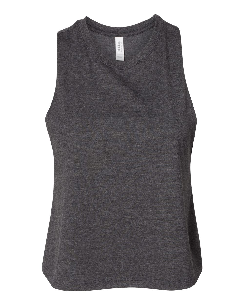 Women's Racerback Crop Tank - Front - B19206093 - Dark Grey Heather
