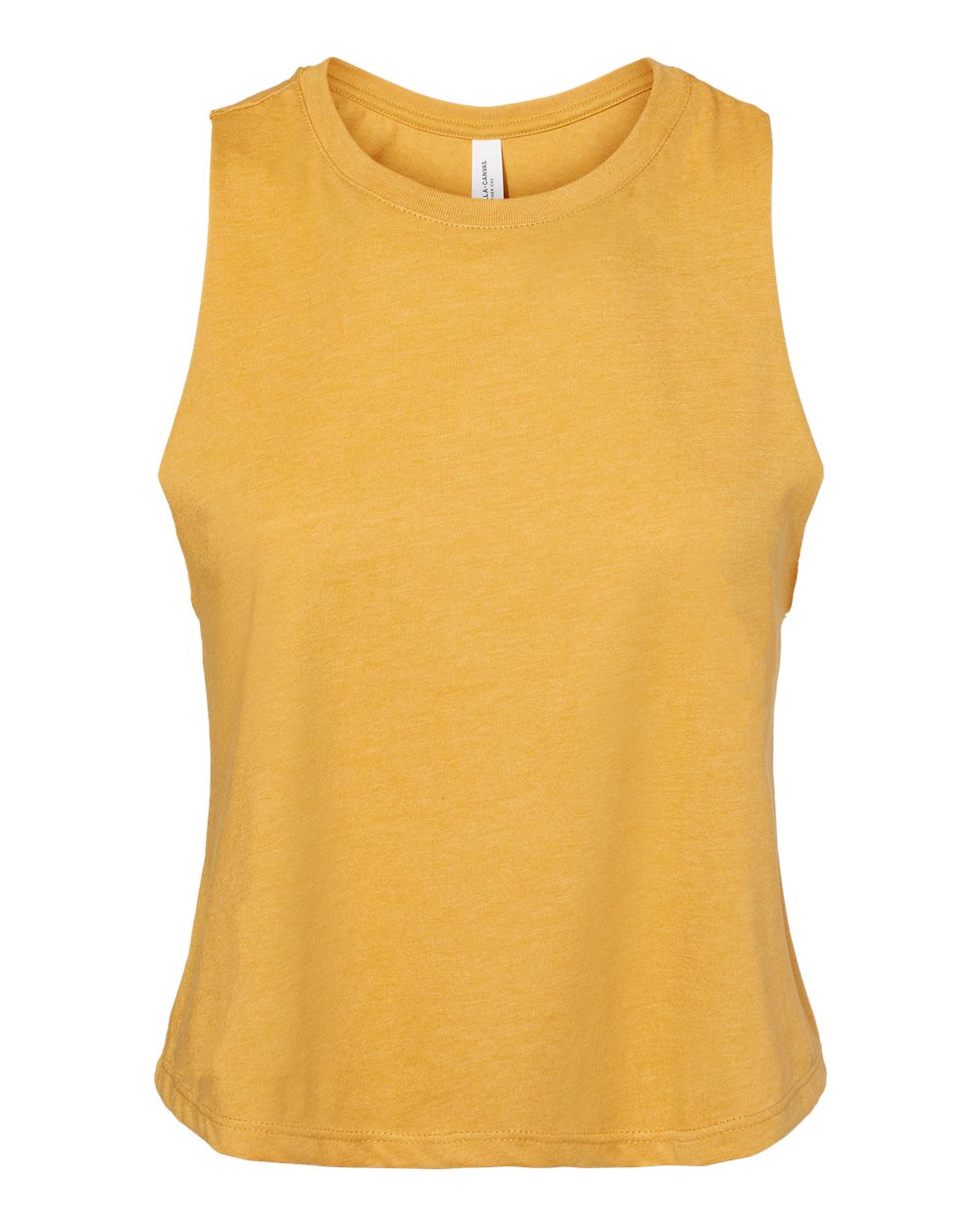 Women's Racerback Crop Tank - Front - B19206123 - Heather Mustard