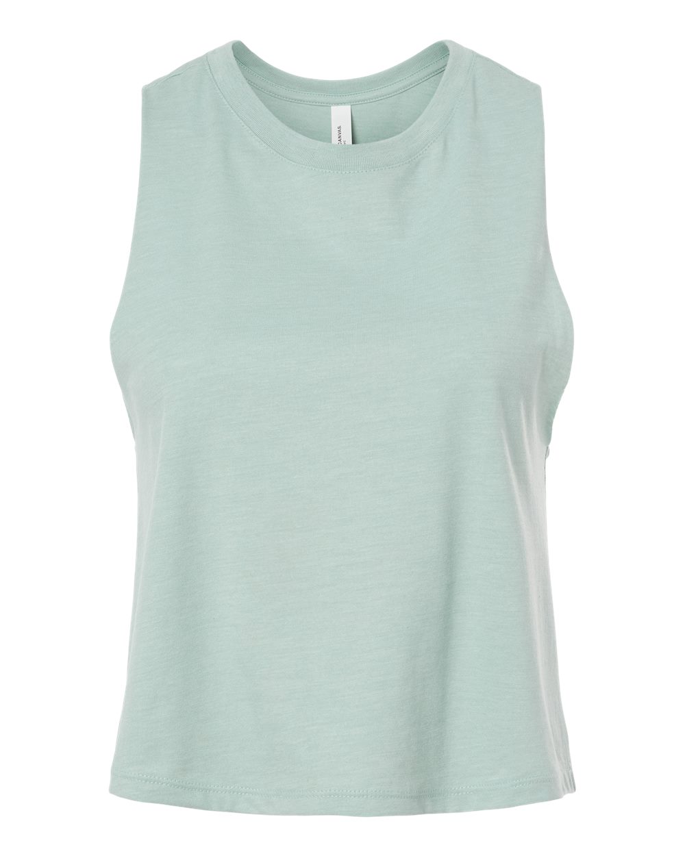 Women's Racerback Crop Tank - Front - B19206253 - Heather Dusty Blue