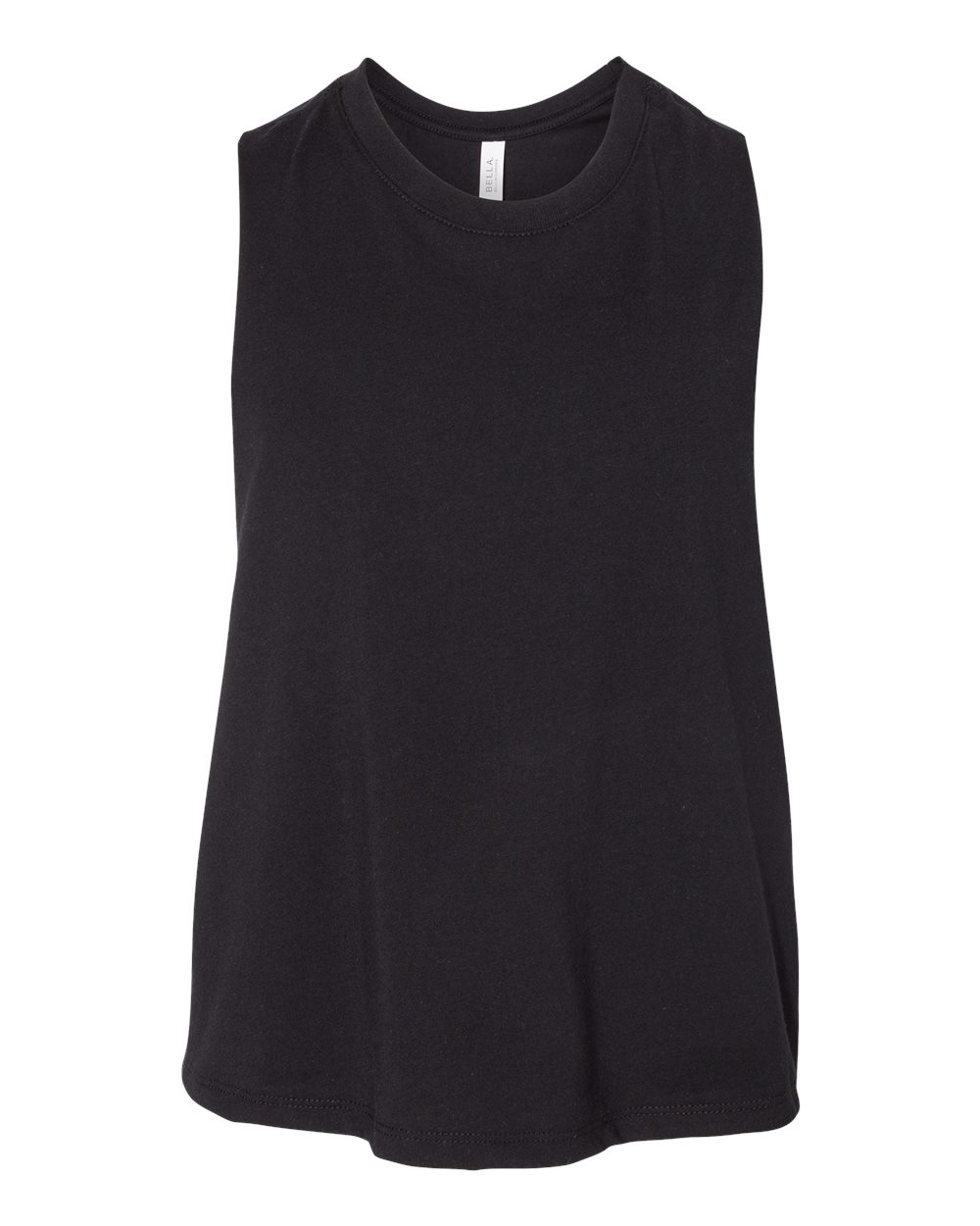 Women's Racerback Crop Tank - Front - B19206513 - Solid Black Blend