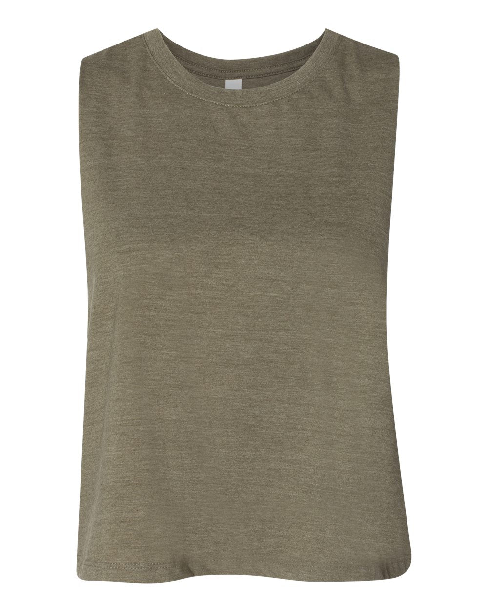 Women's Racerback Crop Tank - Front - B19206613 - Heather Olive