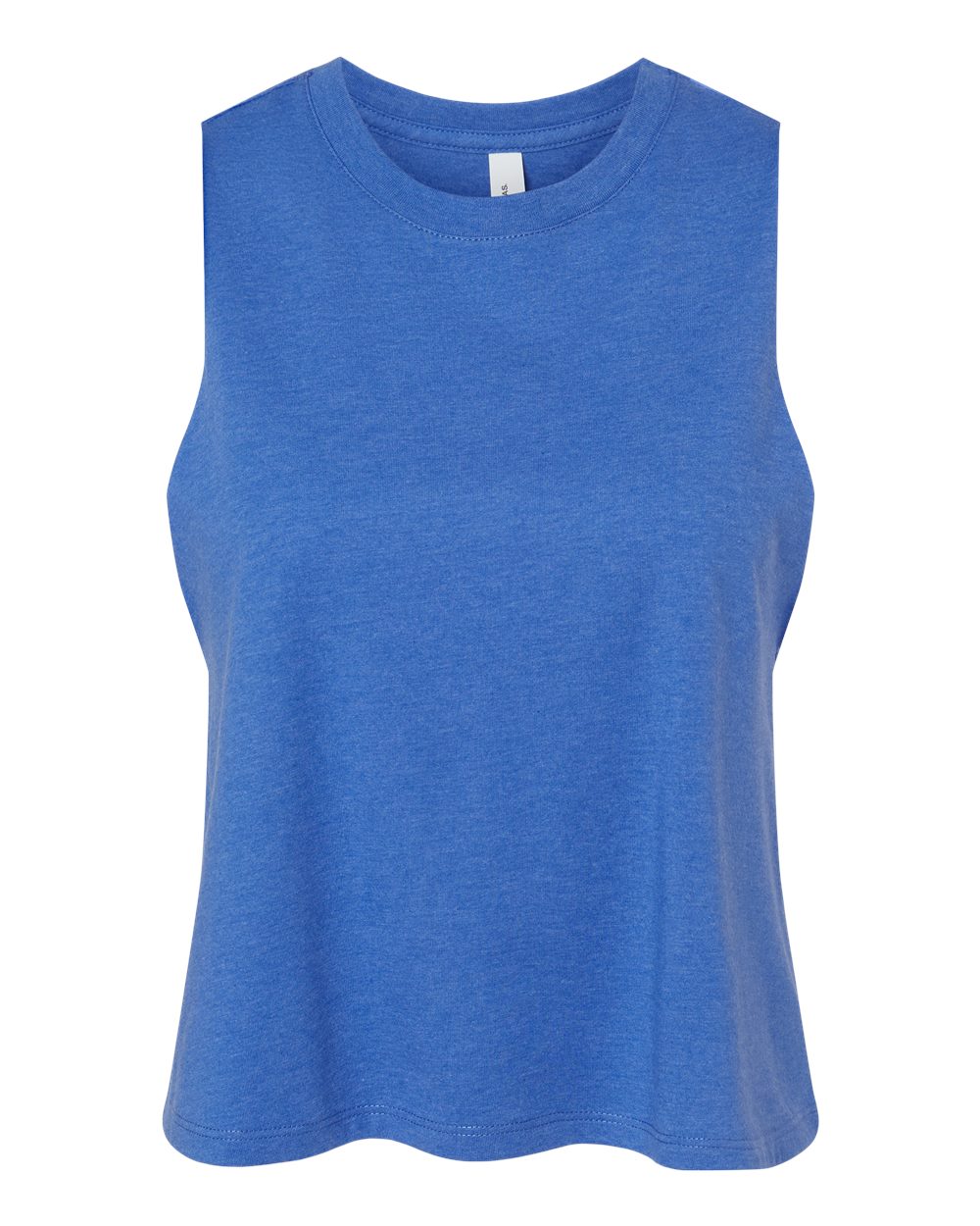 Women's Racerback Crop Tank - Front - B19206753 - Heather True Royal