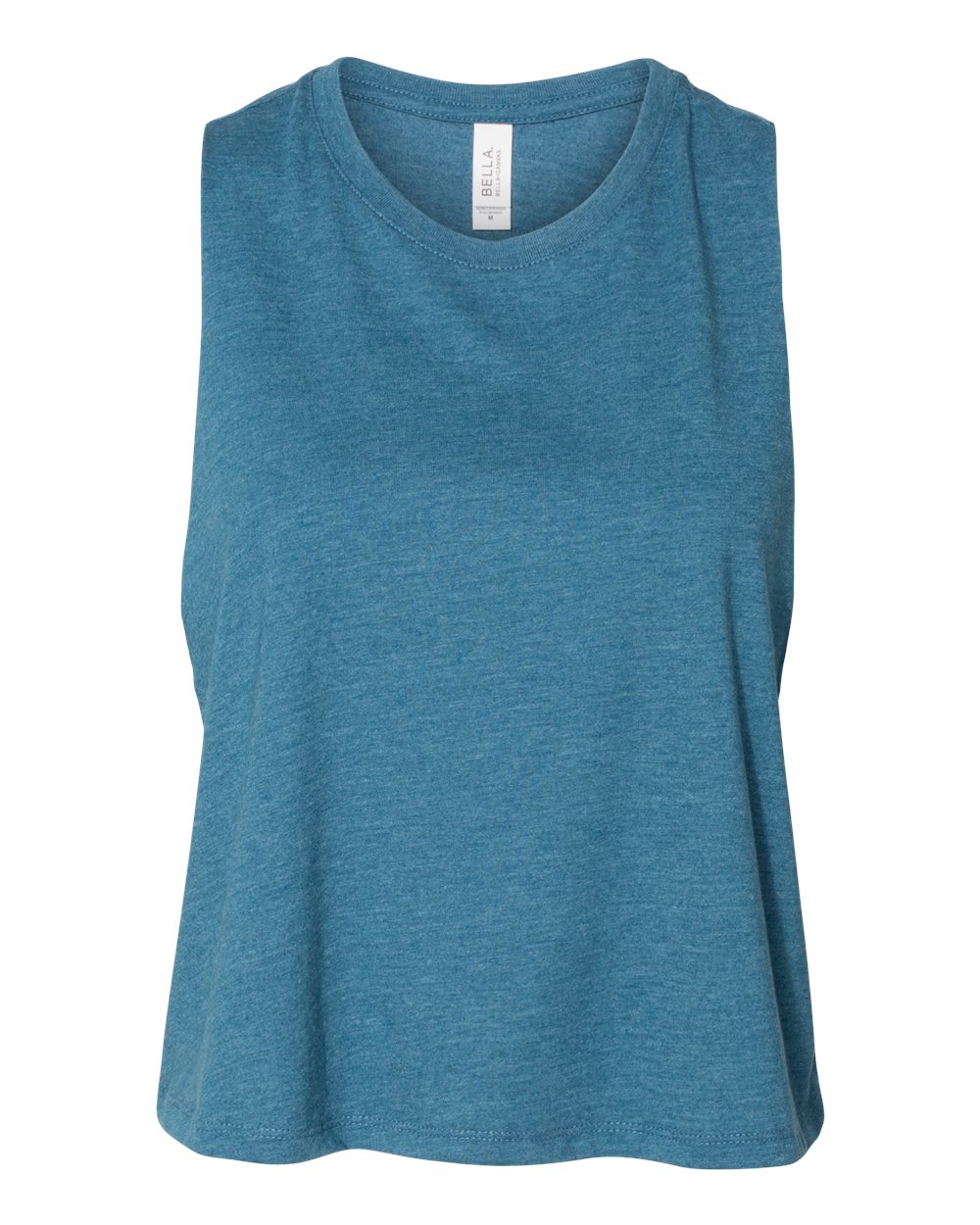 Women's Racerback Crop Tank - Front - B19206763 - Heather Deep Teal
