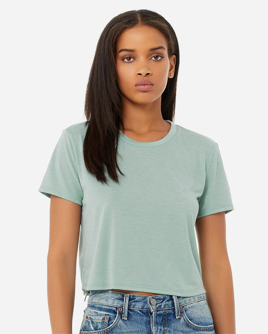 Women’s Flowy Crop Tee - styleImage