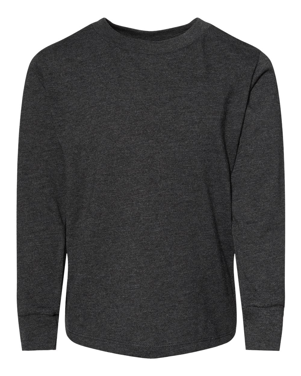 Toddler Jersey Long Sleeve Tee - Front - B26806093 - Dark Grey Heather
