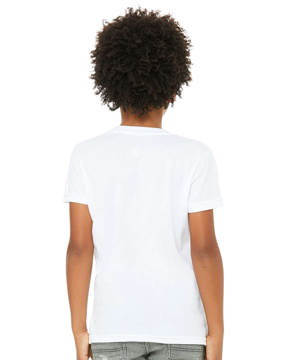 Youth CVC Jersey Tee - OnModelBack - B02806013 - Solid White Blend