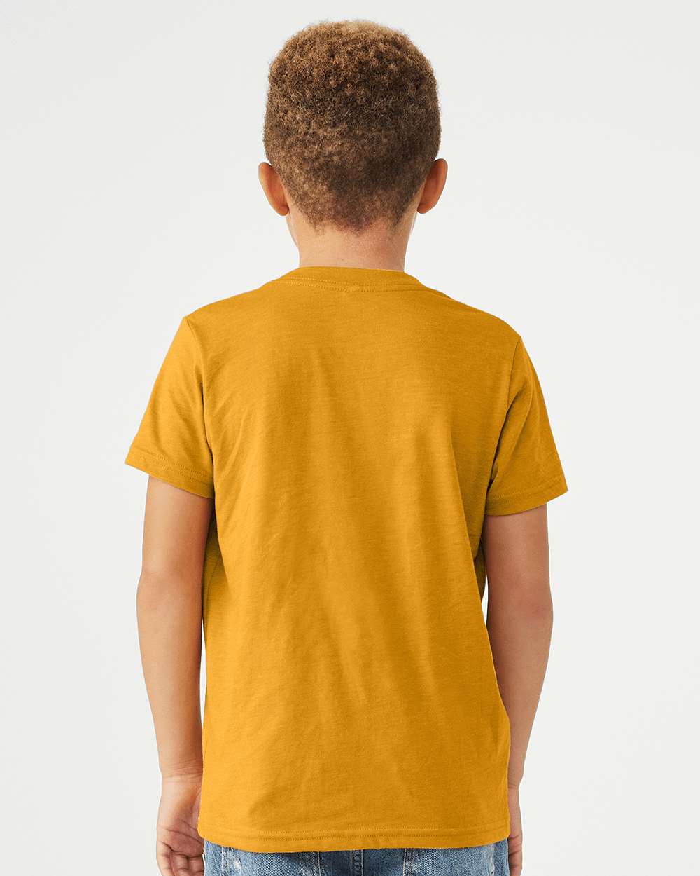 Youth CVC Jersey Tee - OnModelBack - B02806033 - Heather Mustard