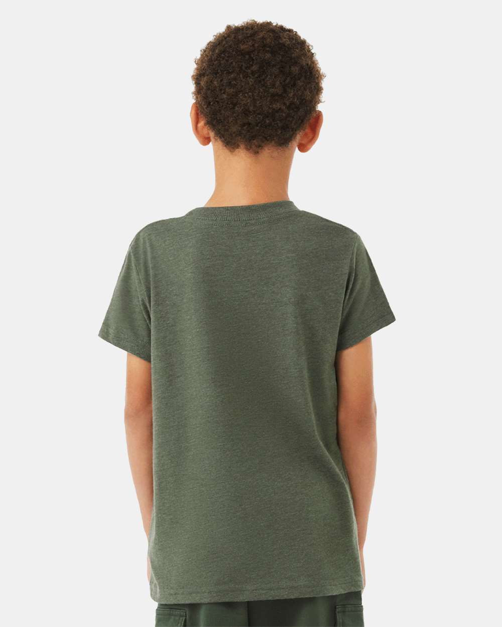 Youth CVC Jersey Tee - OnModelBack - B02806153 - Heather Military Green