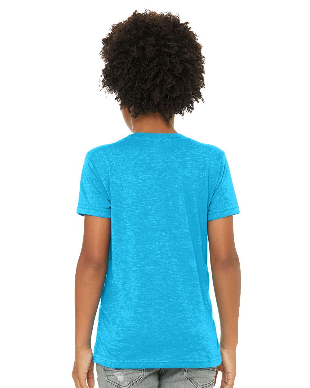 Youth CVC Jersey Tee - OnModelBack - B02806353 - Neon Blue