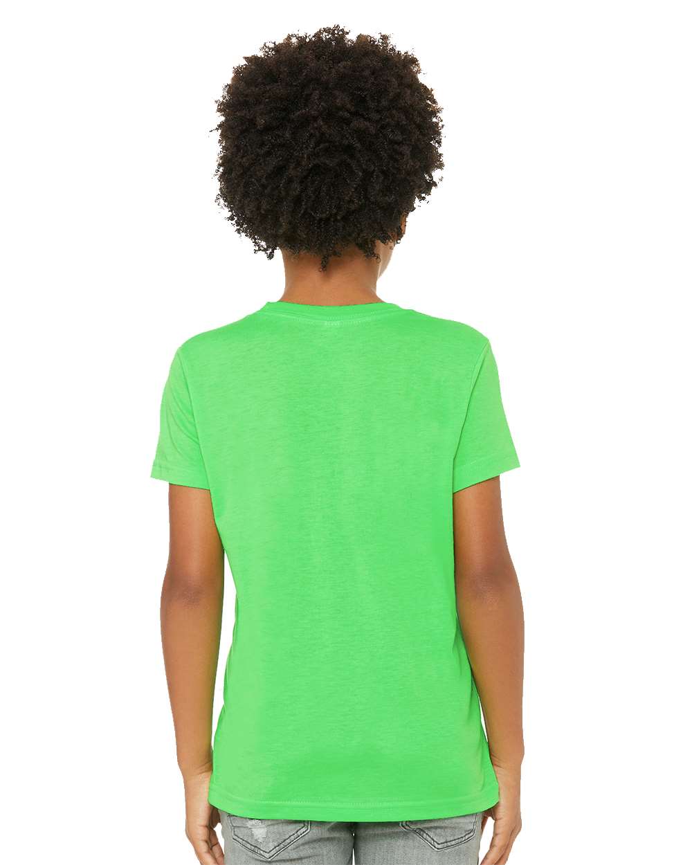 Youth CVC Jersey Tee - OnModelBack - B02806363 - Neon Green
