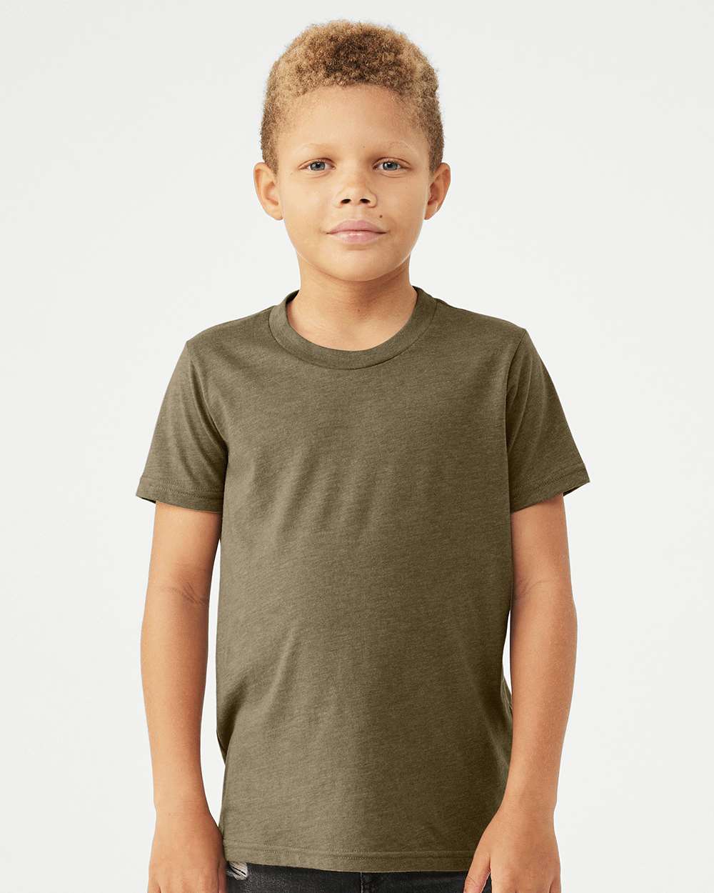 Youth CVC Jersey Tee - OnModelFront - B02806043 - Heather Olive