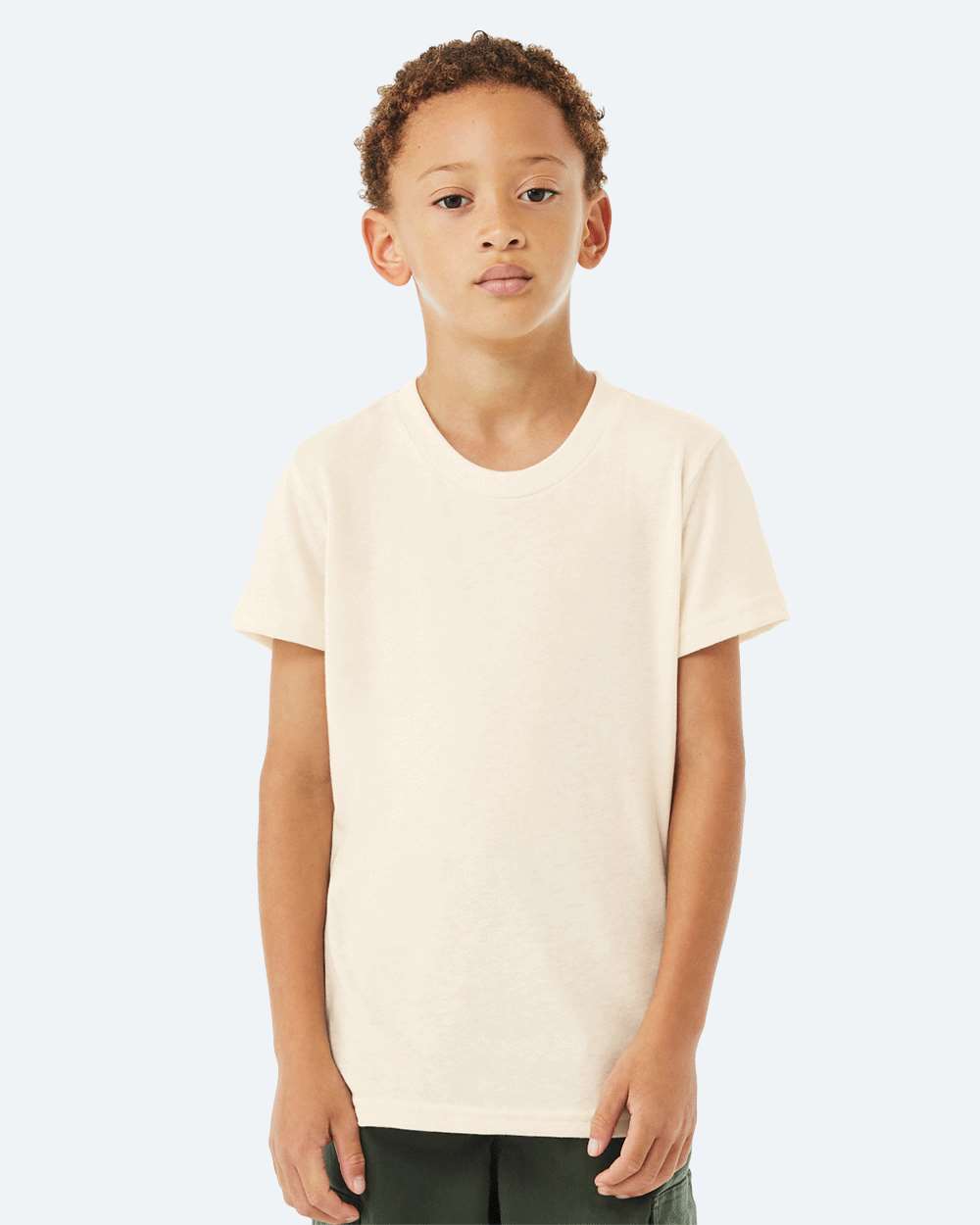 Youth CVC Jersey Tee - OnModelFront - B02806163 - Heather Natural