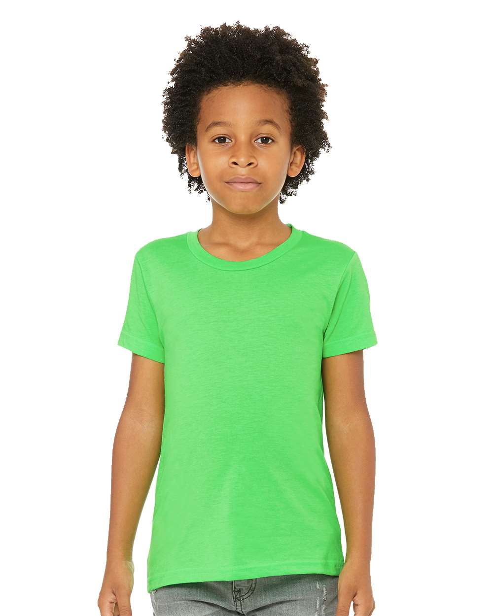 Youth CVC Jersey Tee - OnModelFront - B02806363 - Neon Green