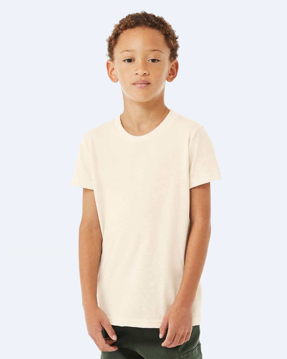 Youth CVC Jersey Tee - OnModelSide - B02806163 - Heather Natural