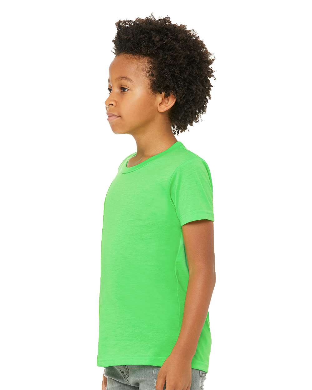Youth CVC Jersey Tee - OnModelSide - B02806363 - Neon Green