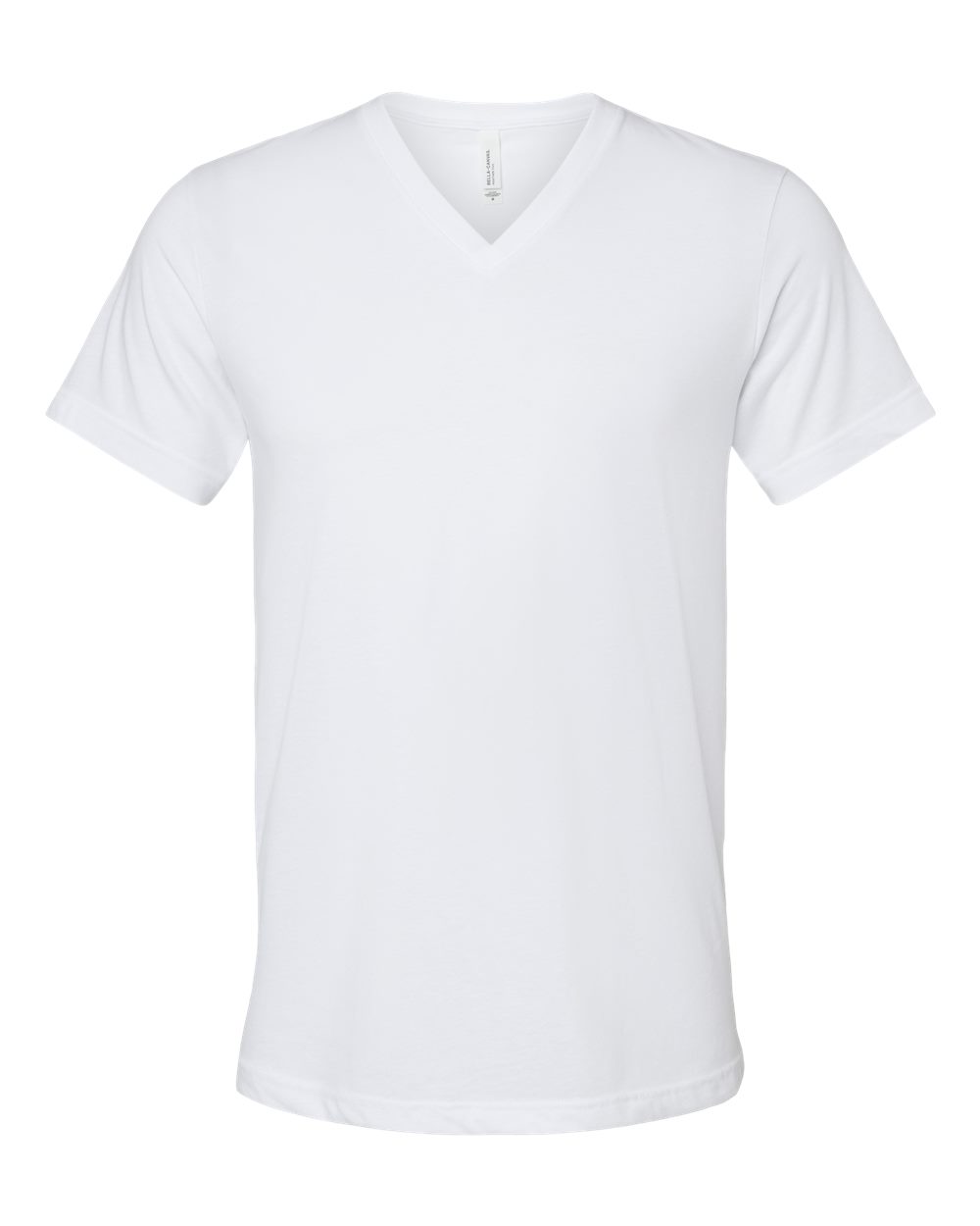 Unisex Heather CVC V-Neck Tee - Front - B03506012 - Solid White Blend
