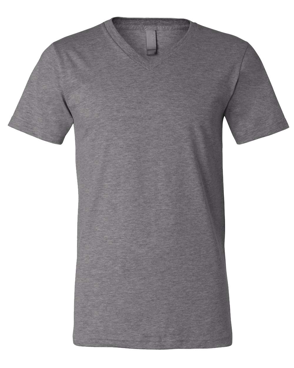 Unisex Heather CVC V-Neck Tee - Front - B03506072 - Deep Heather