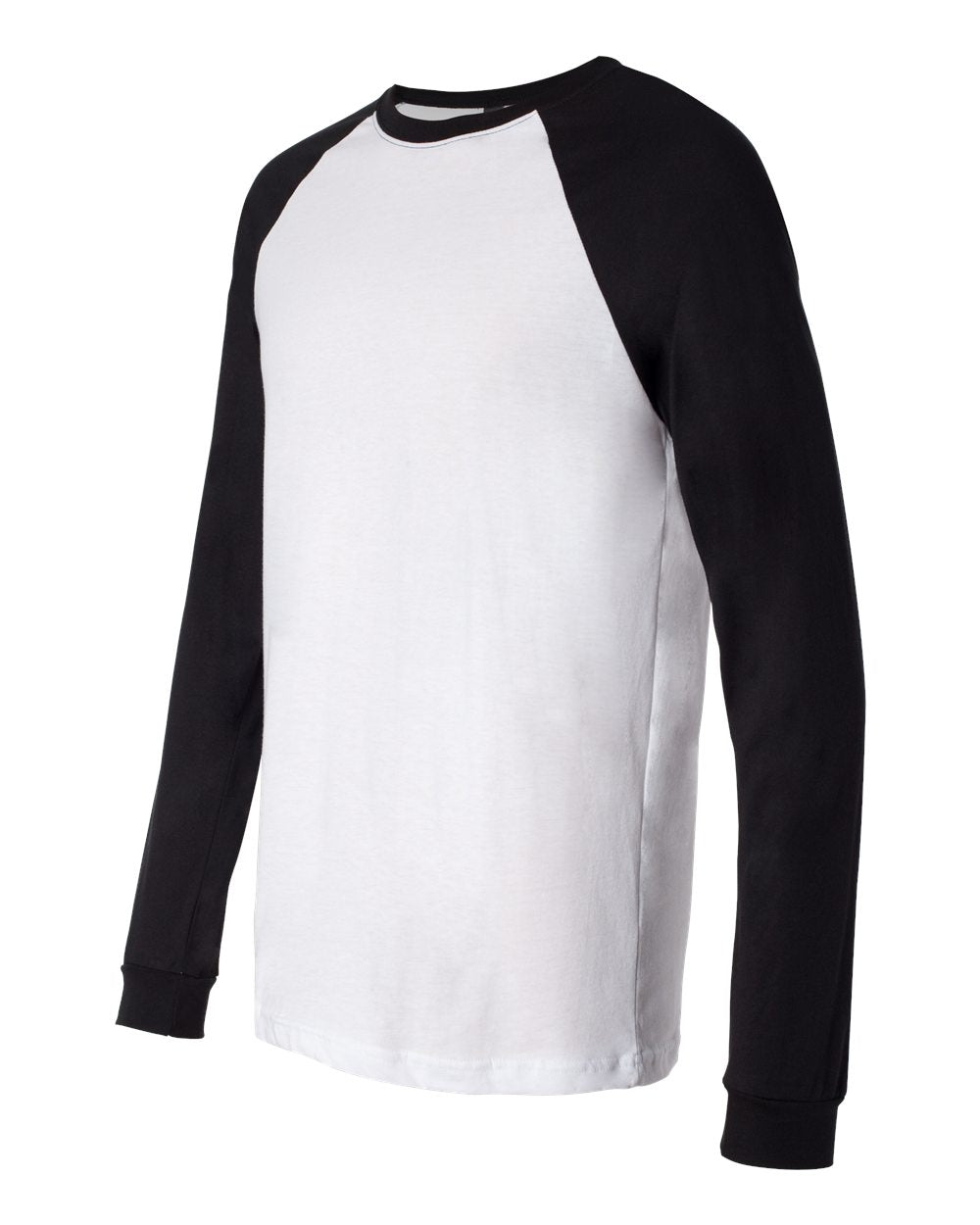 Men's Long Sleeve Jersey Baseball Tee - Side - B04806503 - White/ Black