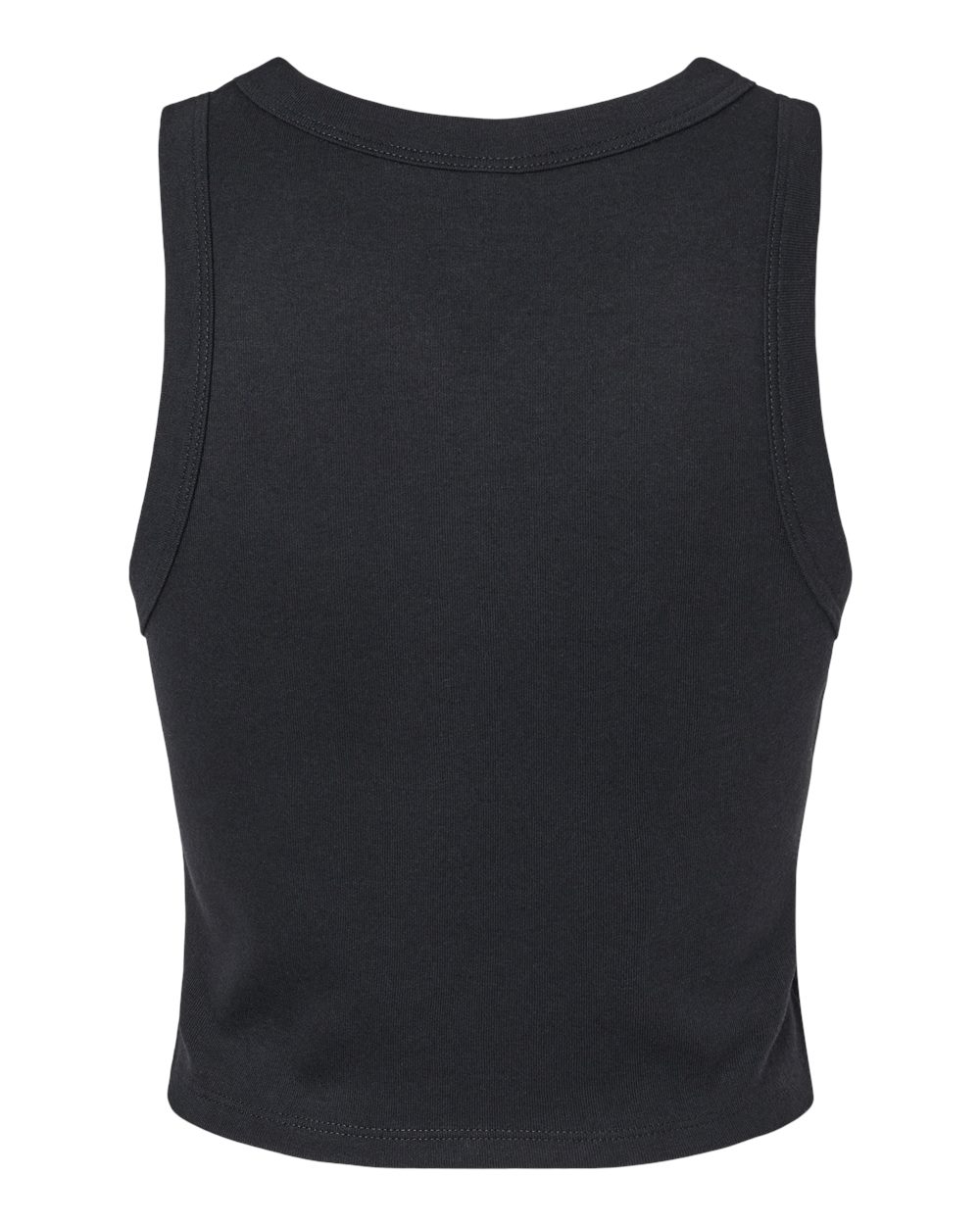 Women's Micro Rib Racer Tank - Back - B04006512 - Solid Black Blend