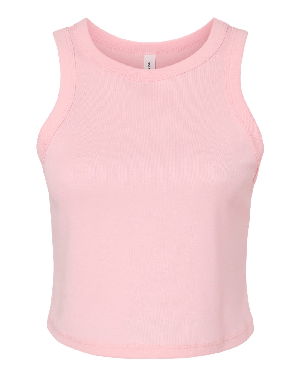 Women's Micro Rib Racer Tank - Front - B04006302 - Solid Pink Blend
