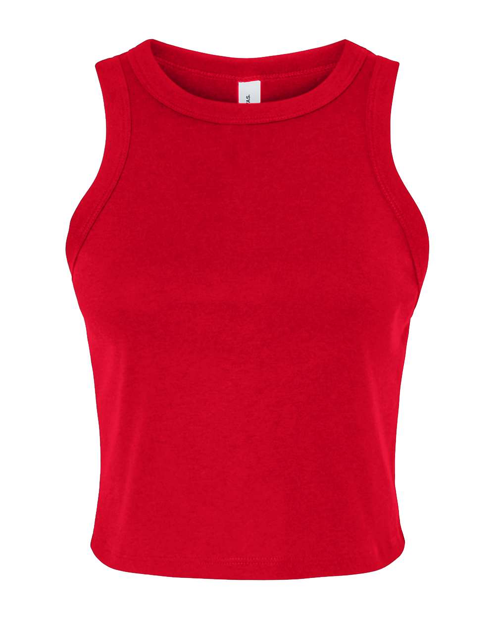 Women's Micro Rib Racer Tank - Front - B04006702 - Solid Red Blend