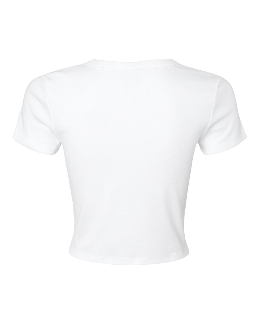 Women's Micro Rib Baby Tee - Back - B15706012 - Solid White Blend