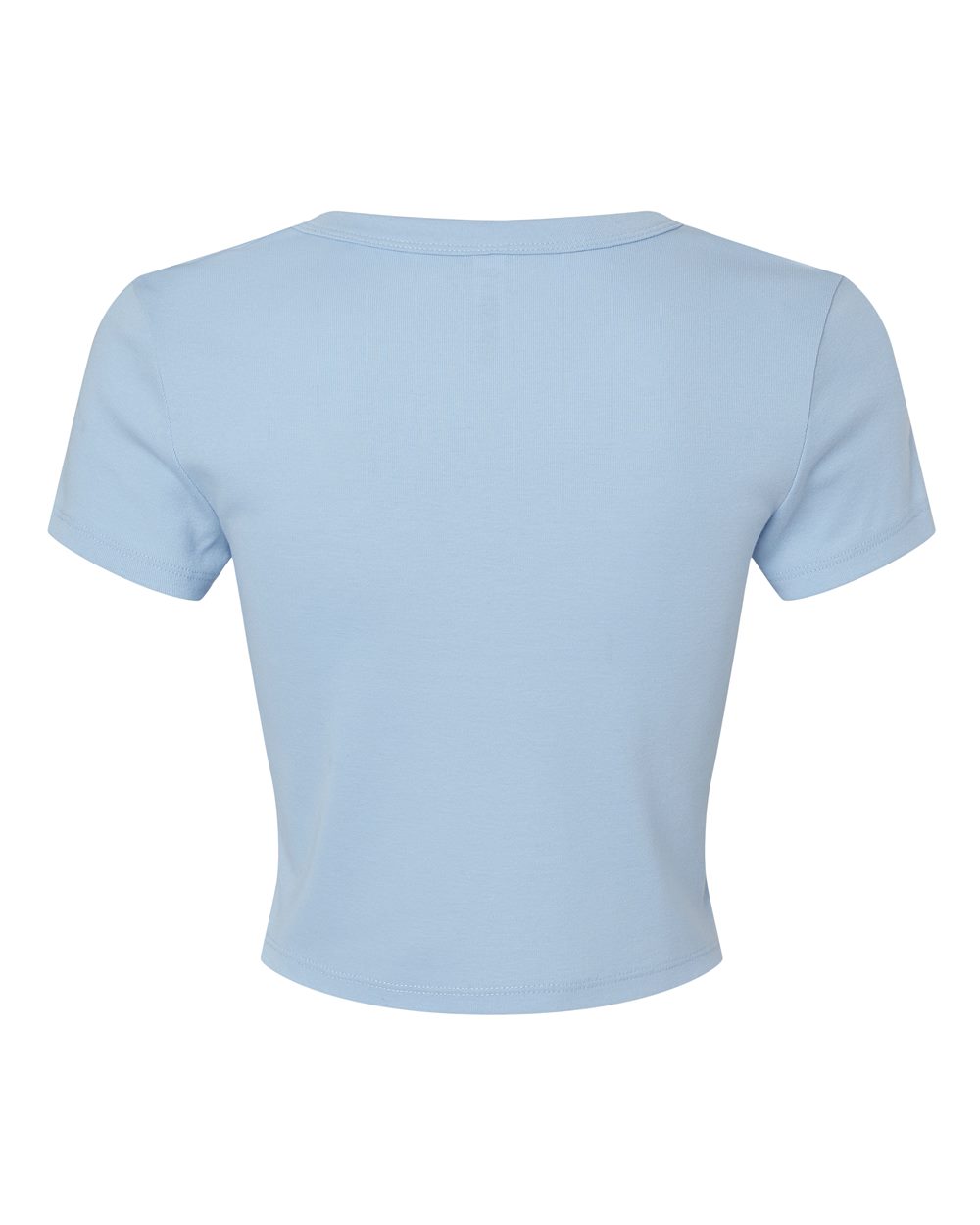Women's Micro Rib Baby Tee - Back - B15706252 - Solid Baby Blue Blend