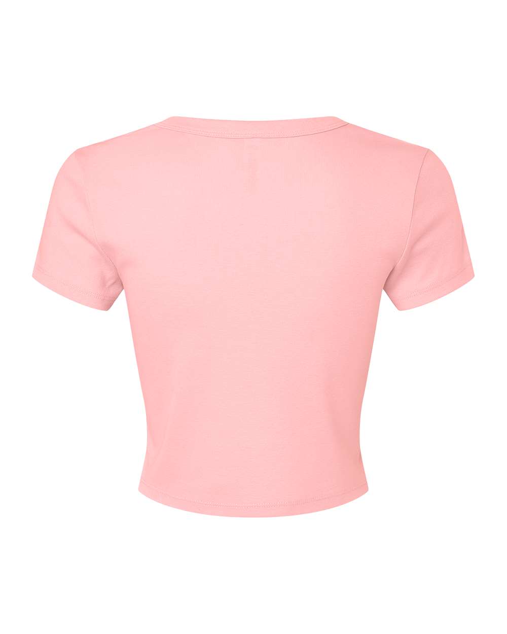 Women's Micro Rib Baby Tee - Back - B15706302 - Solid Pink Blend