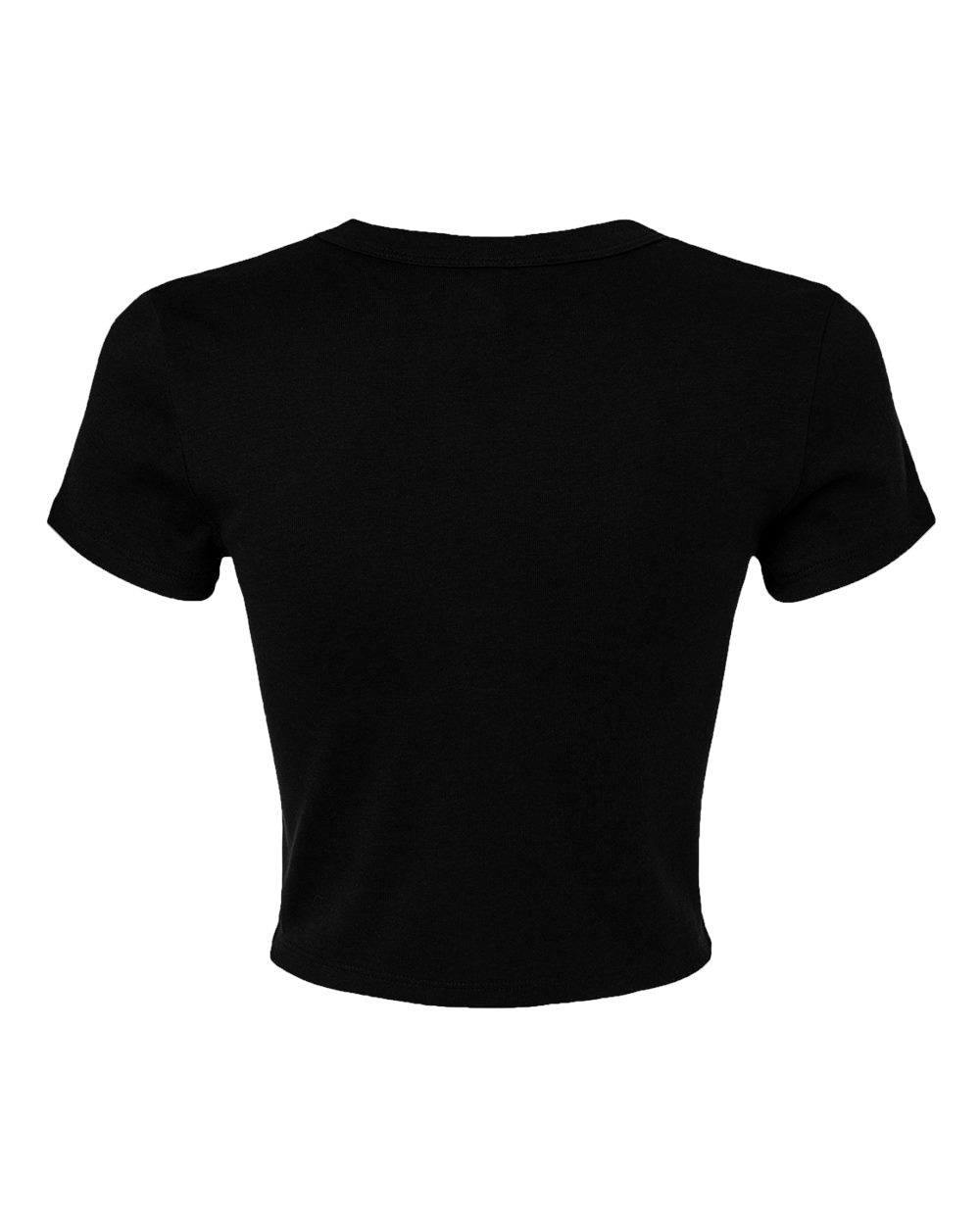 Women's Micro Rib Baby Tee - Back - B15706512 - Solid Black Blend