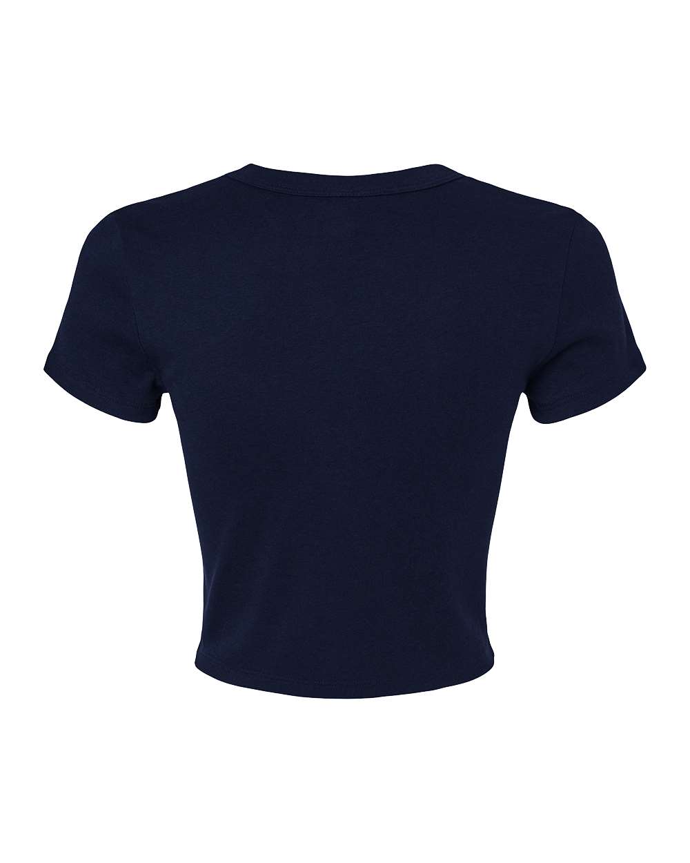 Women's Micro Rib Baby Tee - Back - B15706652 - Solid Navy Blend