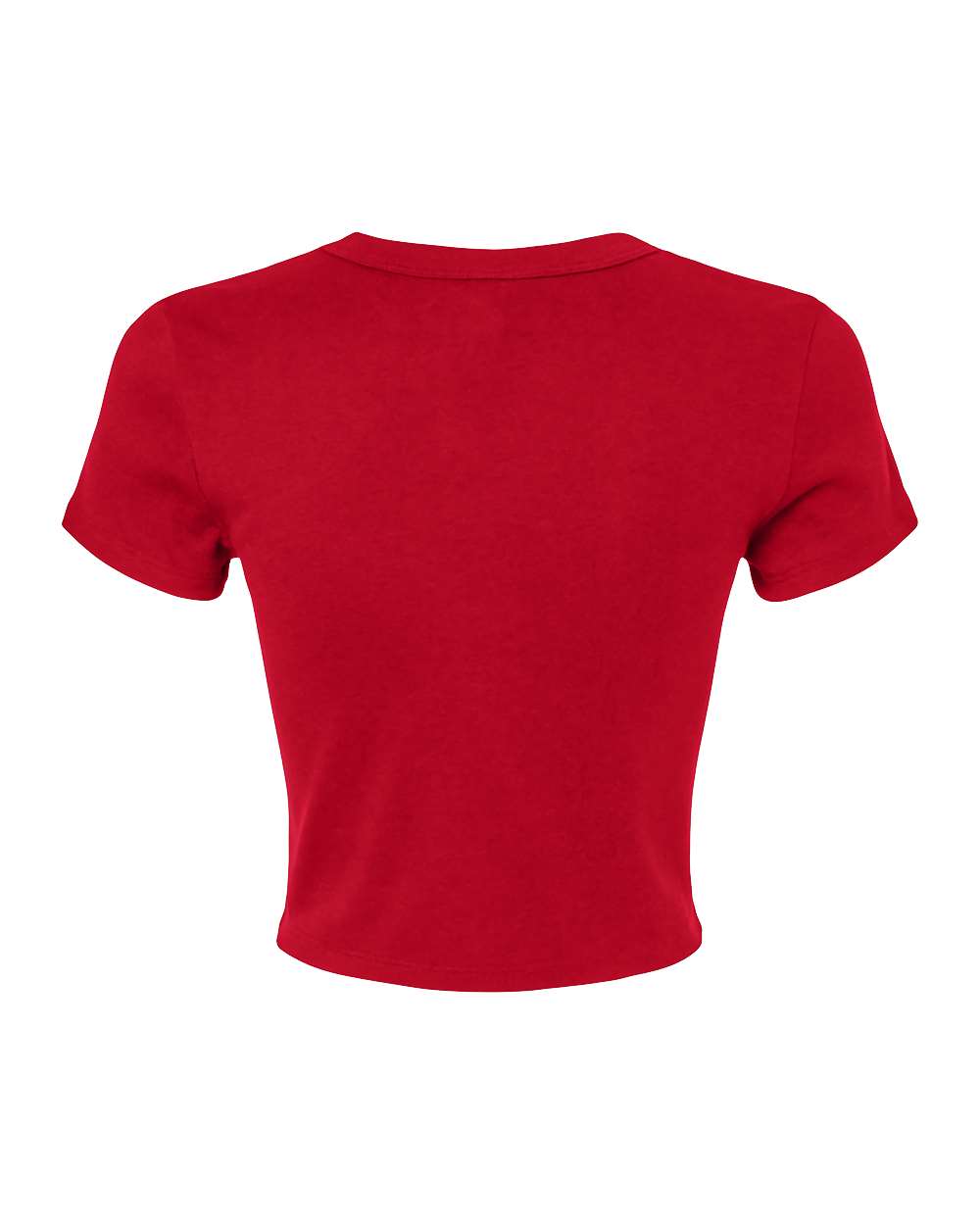 Women's Micro Rib Baby Tee - Back - B15706702 - Solid Red Blend