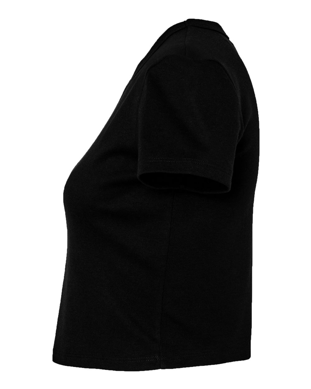 Women's Micro Rib Baby Tee - DirectSide - B15706512 - Solid Black Blend
