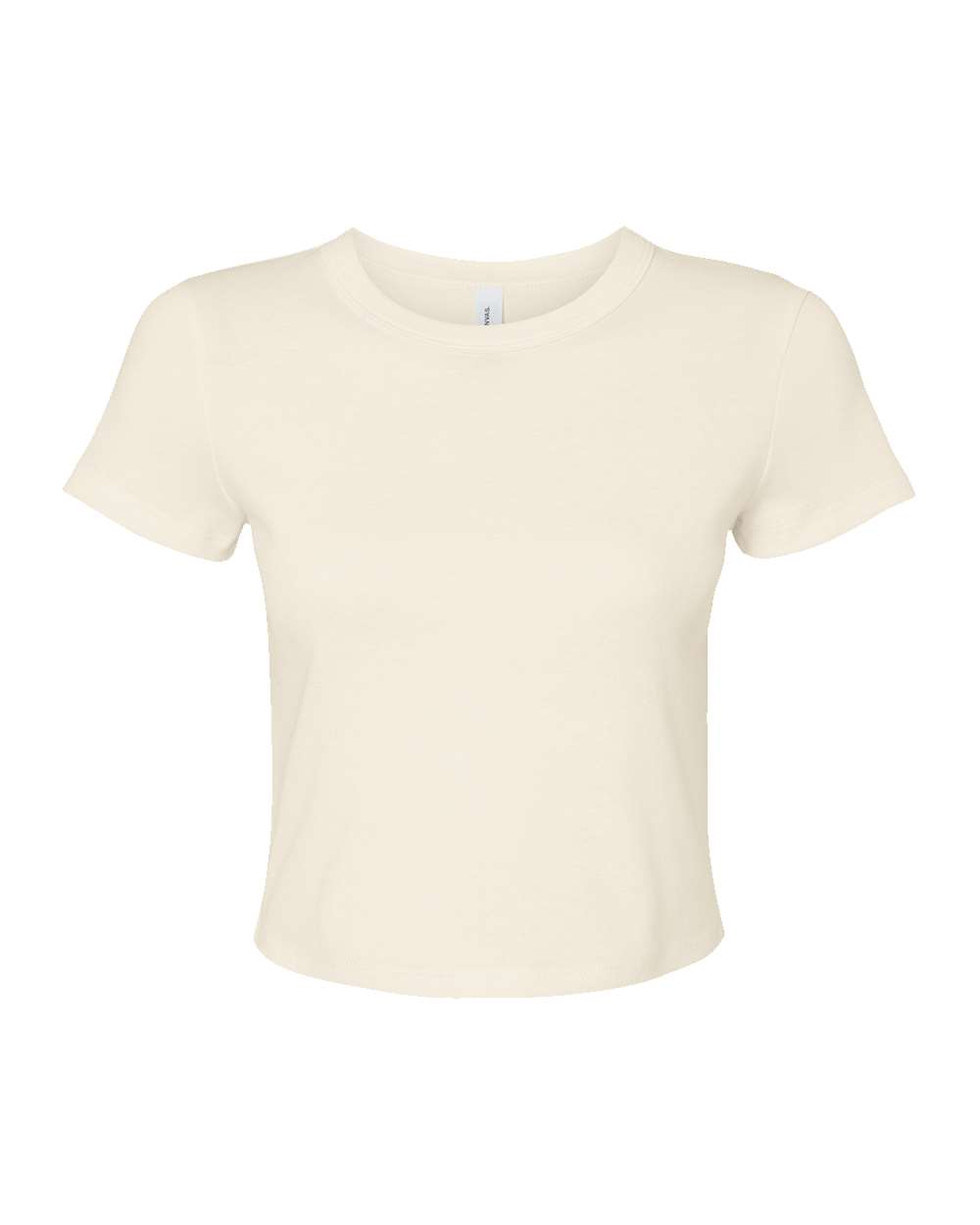 Women's Micro Rib Baby Tee - Front - B15706242 - Solid Natural Blend