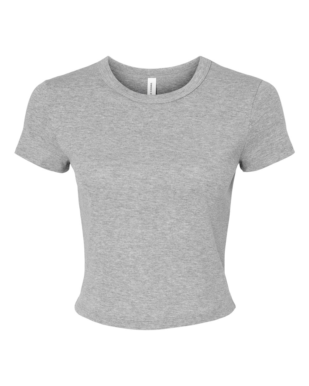 Women's Micro Rib Baby Tee - Front - B15706582 - Athletic Heather