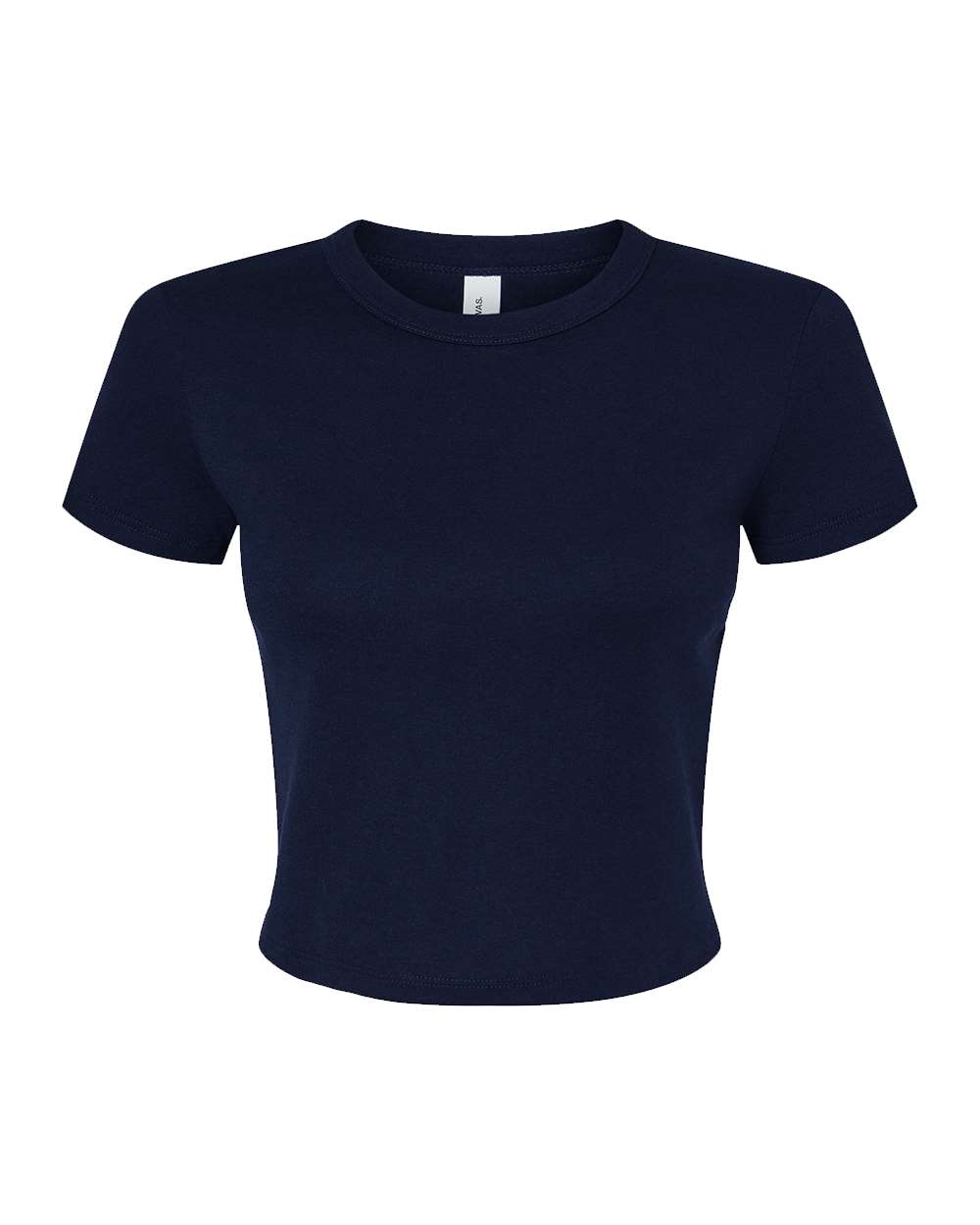Women's Micro Rib Baby Tee - Front - B15706652 - Solid Navy Blend