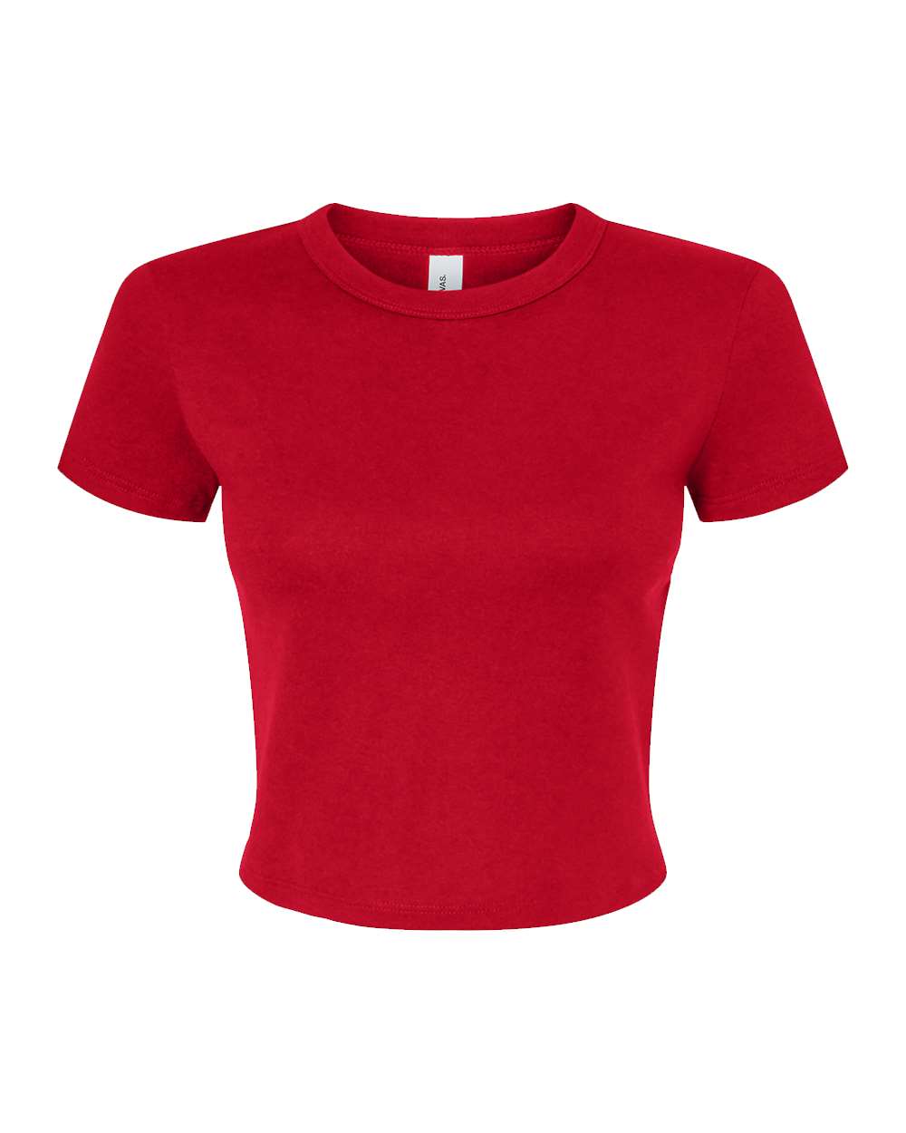 Women's Micro Rib Baby Tee - Front - B15706702 - Solid Red Blend