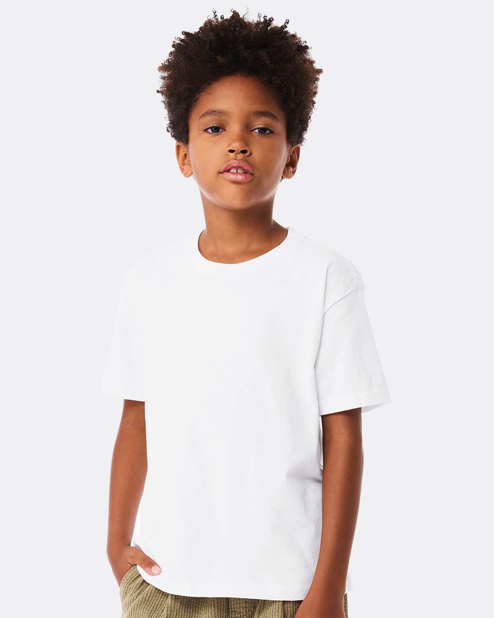 Youth 6oz. Heavyweight Tee - OnModelFront - B08206003 - White