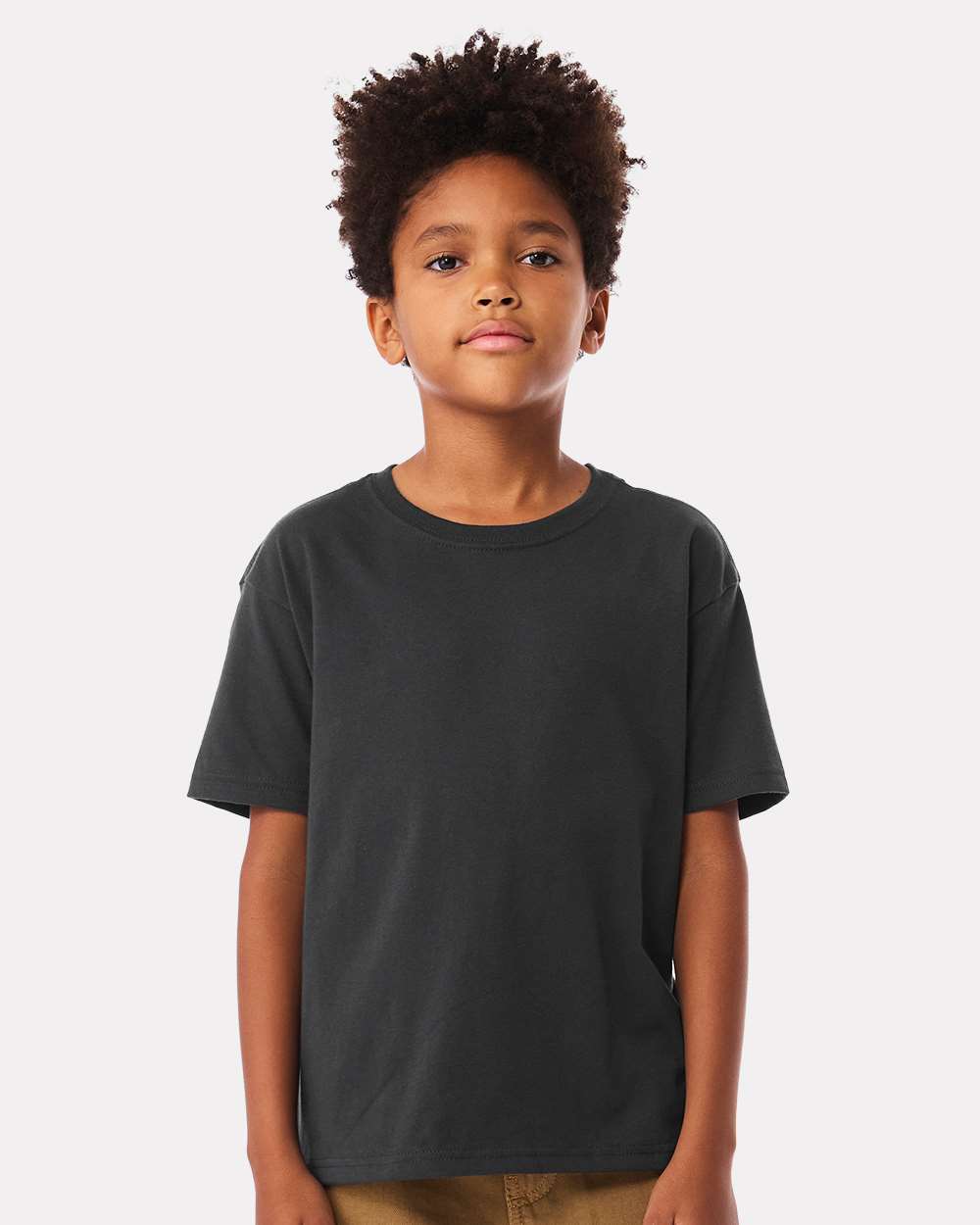 Youth 6oz. Heavyweight Tee - OnModelFront - B08206203 - Dark Grey