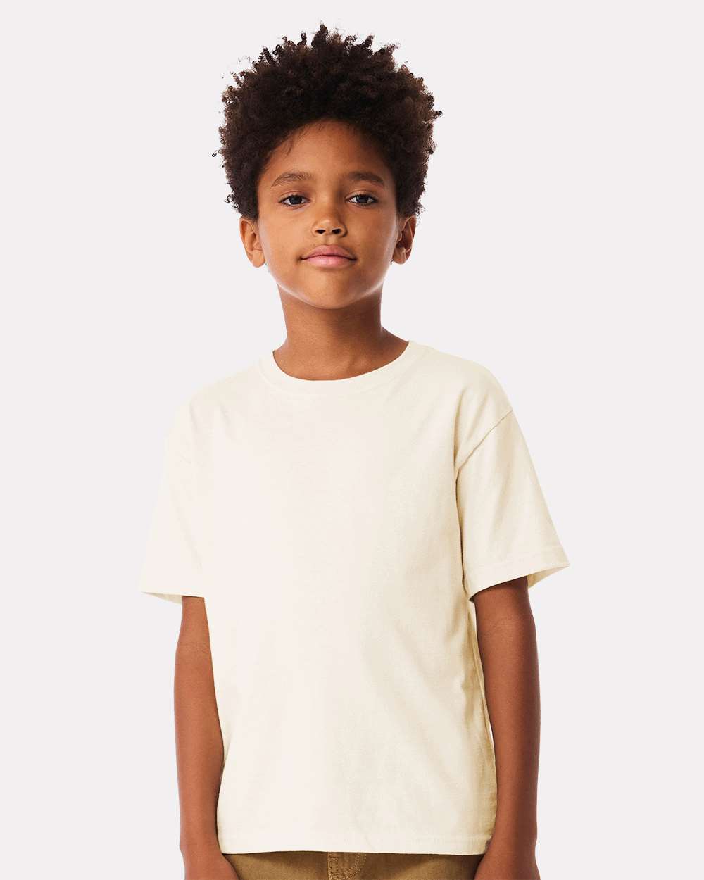 Youth 6oz. Heavyweight Tee - OnModelFront - B08206243 - Natural