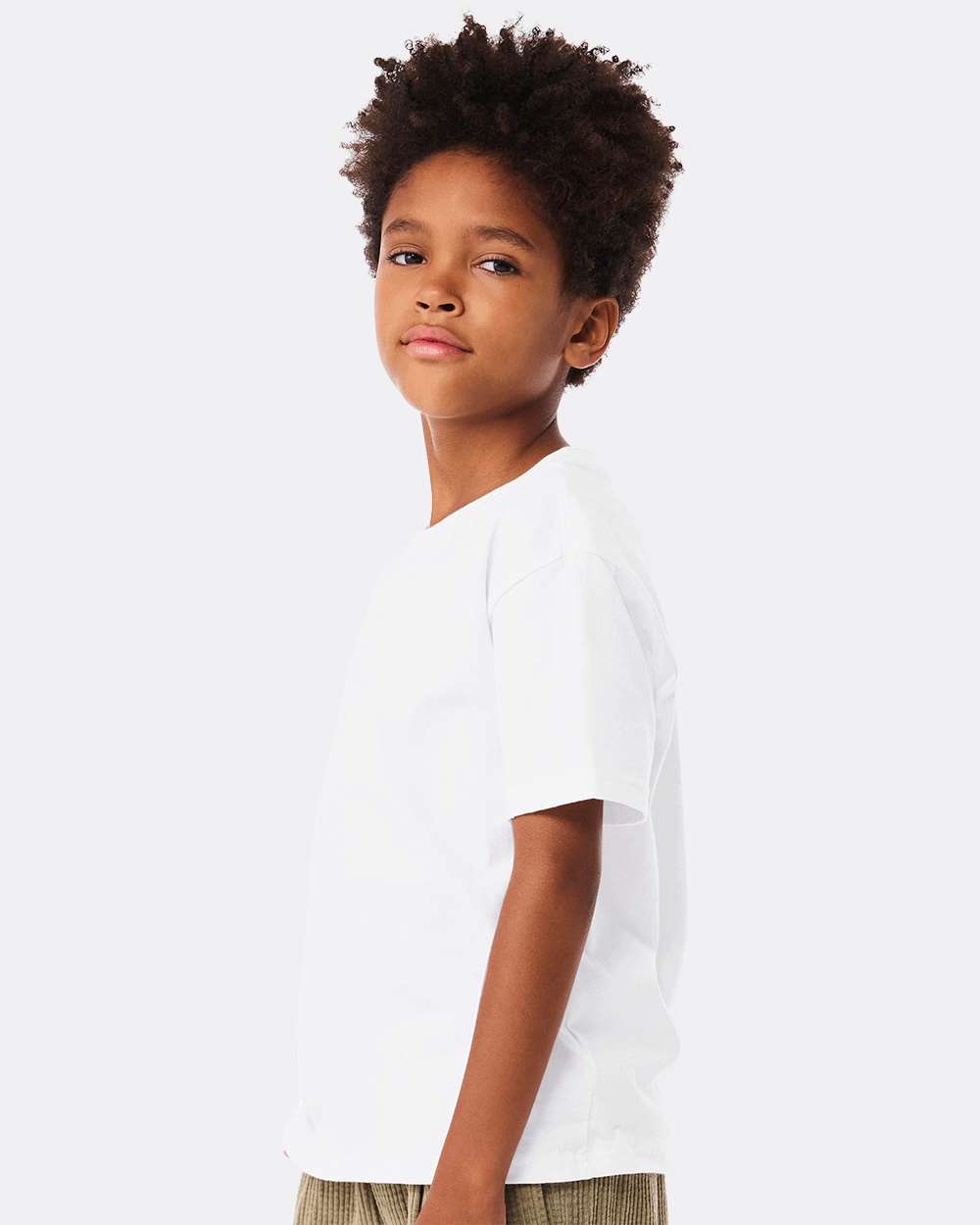 Youth 6oz. Heavyweight Tee - OnModelSide - B08206003 - White