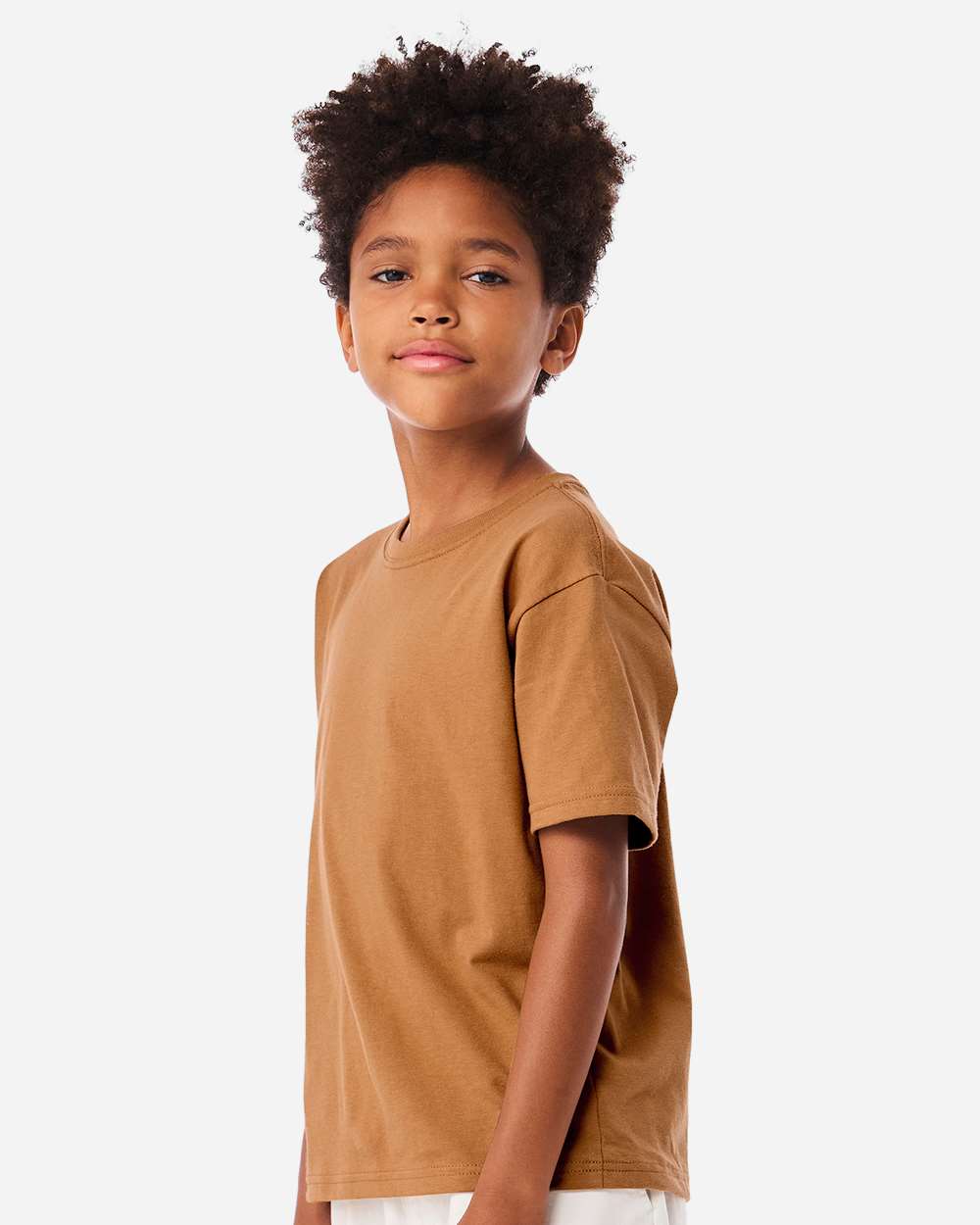 Youth 6oz. Heavyweight Tee - OnModelSide - B08206103 - Toast