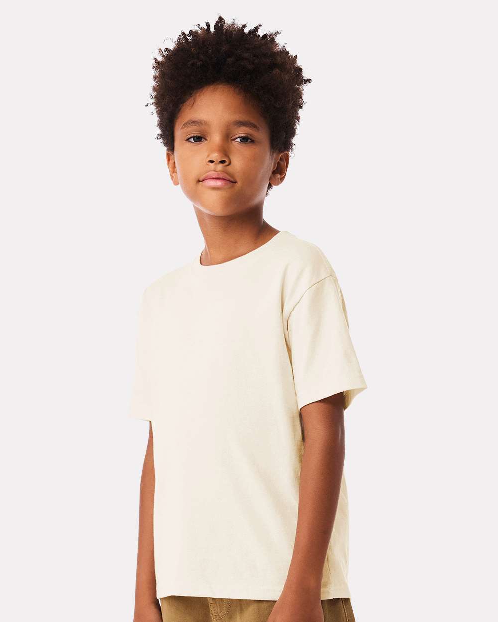 Youth 6oz. Heavyweight Tee - OnModelSide - B08206243 - Natural